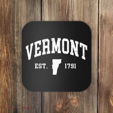 Vermont Est 1791 Distressed Worn Design Classic Coaster