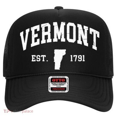 Vermont Est 1791 Distressed Worn Design Classic Hat