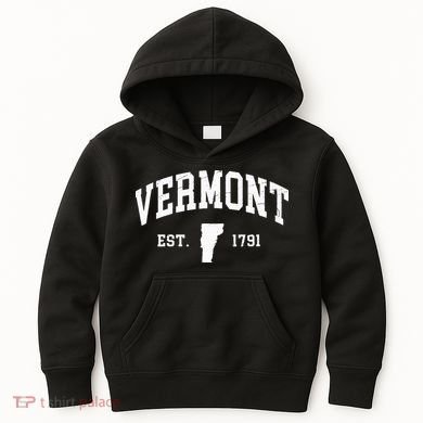 Vermont Est 1791 Distressed Worn Design Classic Kids Hoodie