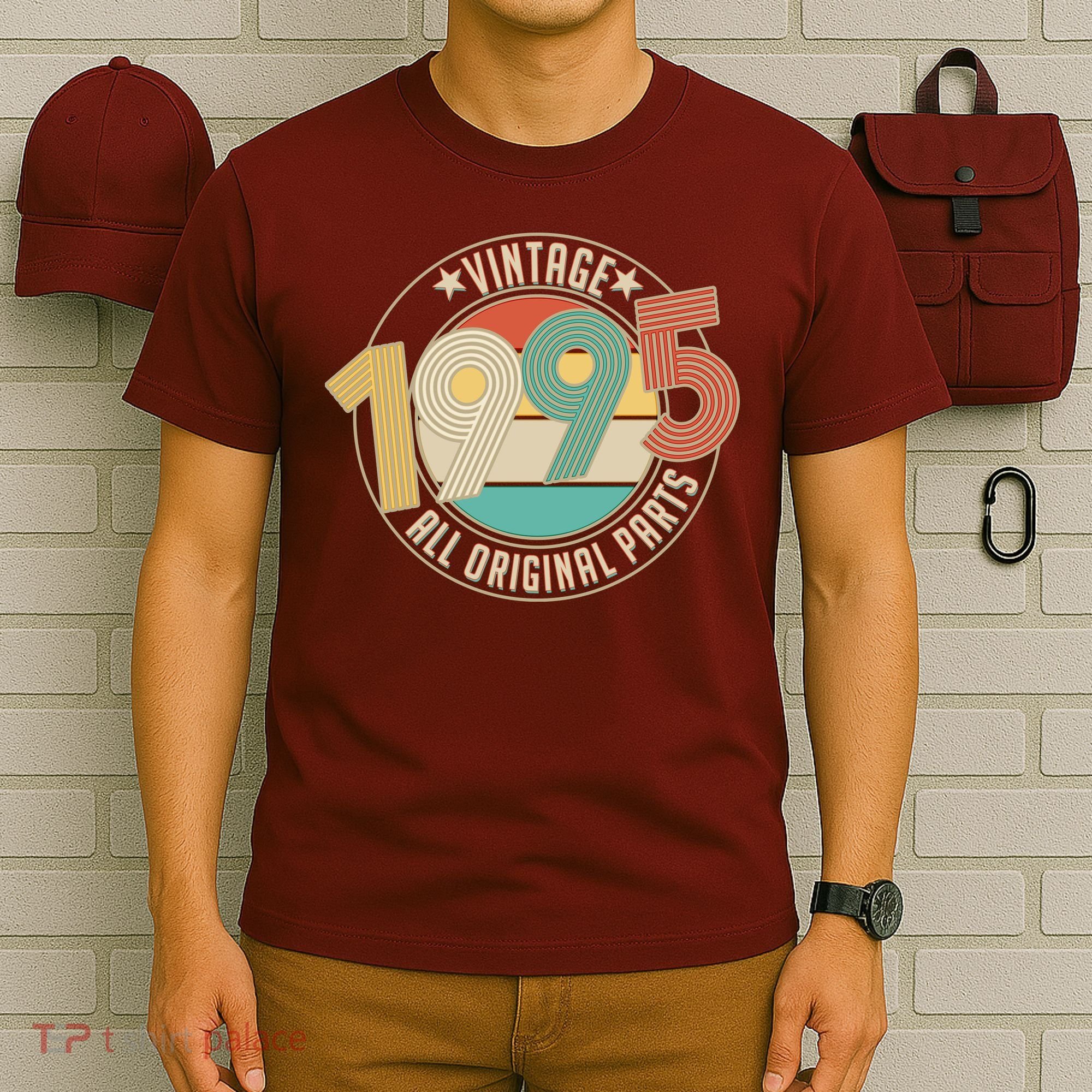 Vintage Emblem All Original Parts 1995 30th Birthday T-Shirt
