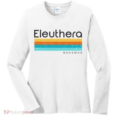 Vintage Eleuthera Bahamas Retro Design Women's Long Sleeve Shirt