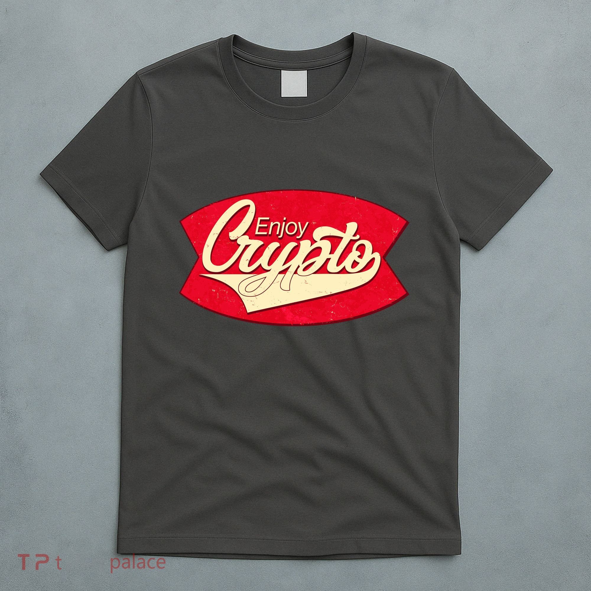 Vintage Enjoy Crypto Cola Drink Cryptocurrency Bitcoin T-Shirt
