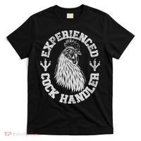 Vintage Experienced Cock Handler Funny Chicken Farmer Humor T-Shirt thumb 0