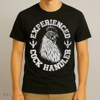 Vintage Experienced Cock Handler Funny Chicken Farmer Humor T-Shirt thumb 3