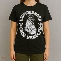 Vintage Experienced Cock Handler Funny Chicken Farmer Humor T-Shirt thumb 4