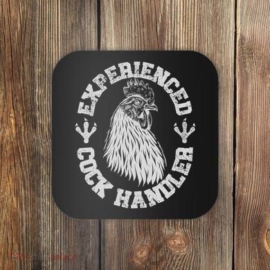 Vintage Experienced Cock Handler Funny Chicken Farmer Humor Coaster