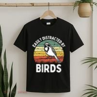 Vintage Easily Distracted By Birds Funny Bird Lovers Retro T-Shirt thumb 2