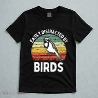 Vintage Easily Distracted By Birds Funny Bird Lovers Retro T-Shirt thumb 5