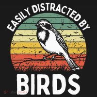 Vintage Easily Distracted By Birds Funny Bird Lovers Retro T-Shirt thumb 7