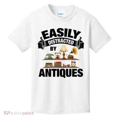 Vintage Easily Distracted By Antiques Kids T-Shirt