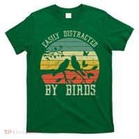 Vintage Easily Distracted By Birds Funny For Bird Watcher T-Shirt thumb 0