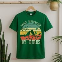 Vintage Easily Distracted By Birds Funny For Bird Watcher T-Shirt thumb 2