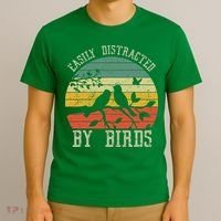 Vintage Easily Distracted By Birds Funny For Bird Watcher T-Shirt thumb 3