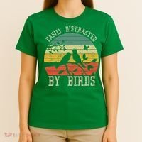 Vintage Easily Distracted By Birds Funny For Bird Watcher T-Shirt thumb 4