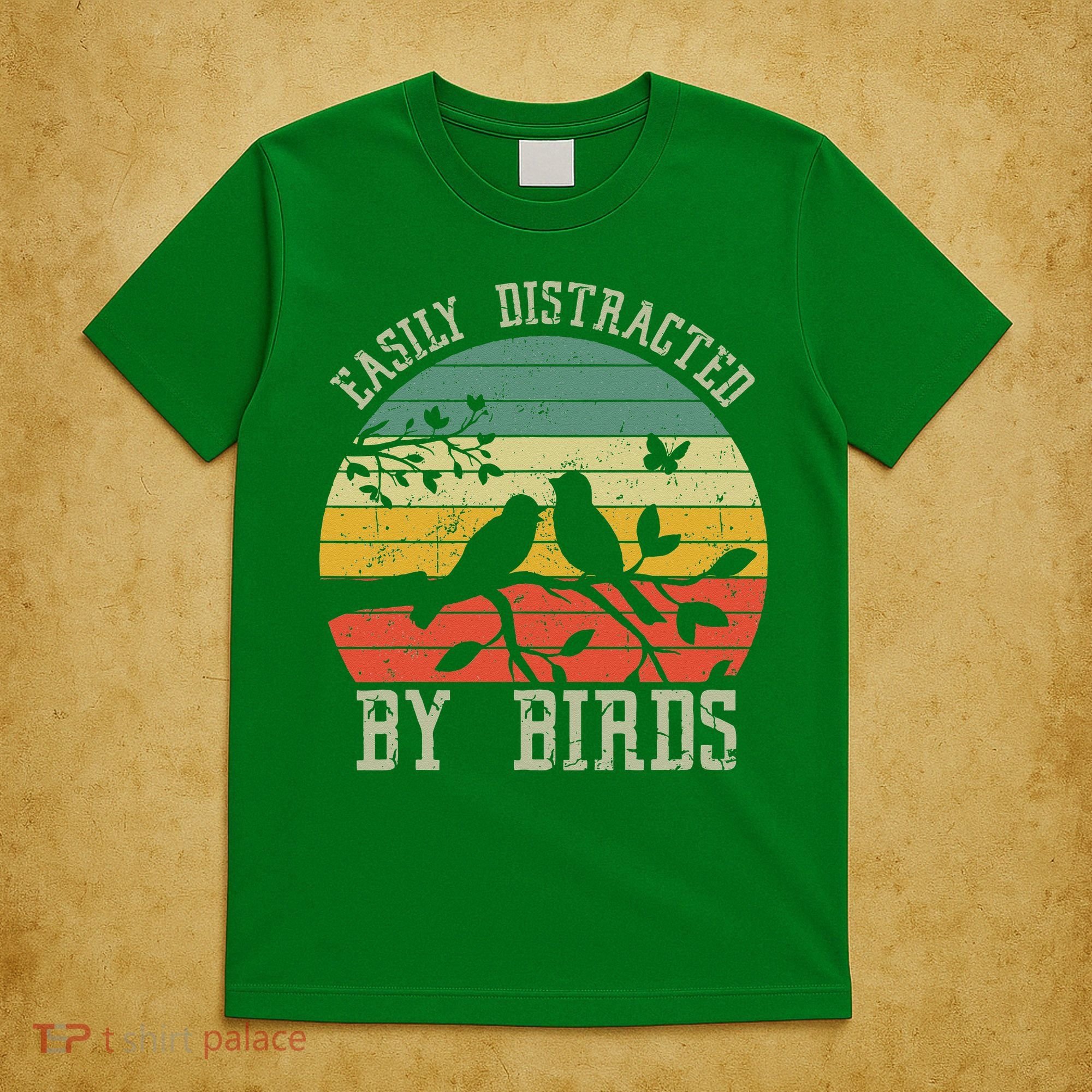Vintage Easily Distracted By Birds Funny For Bird Watcher T-Shirt