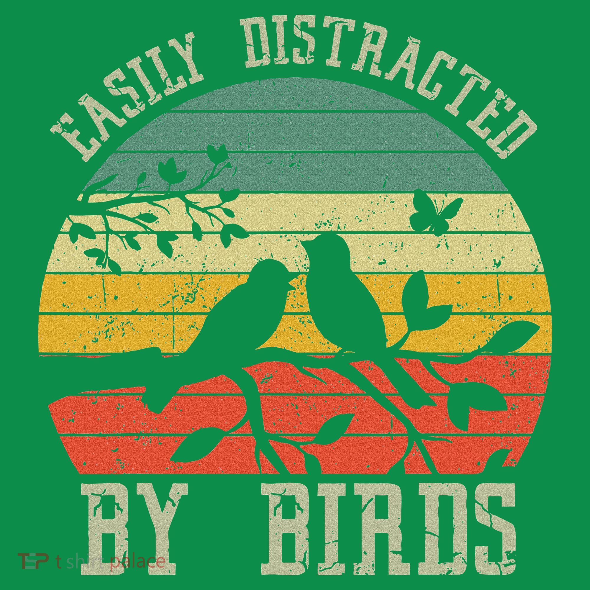 Vintage Easily Distracted By Birds Funny For Bird Watcher T-Shirt