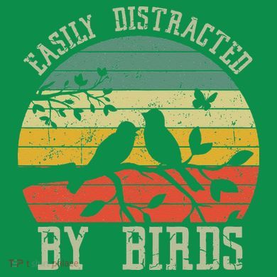 Vintage Easily Distracted By Birds Funny For Bird Watcher Button
