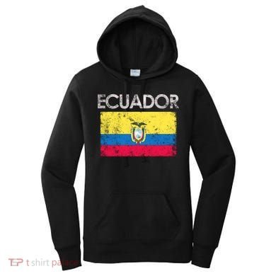 Vintage Ecuador Ecuadorian Flag Pride Gift Cool Gift Women's Hoodie