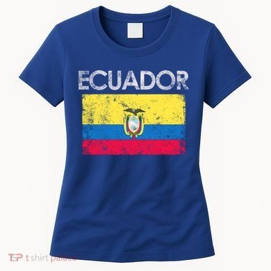 Vintage Ecuador Ecuadorian Flag Pride Gift Cool Gift Women's T-Shirt