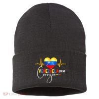 Venezuela En El Corazon Venezuelan Venezuela Flag Latin Sustainable Knit Beanie thumb 0