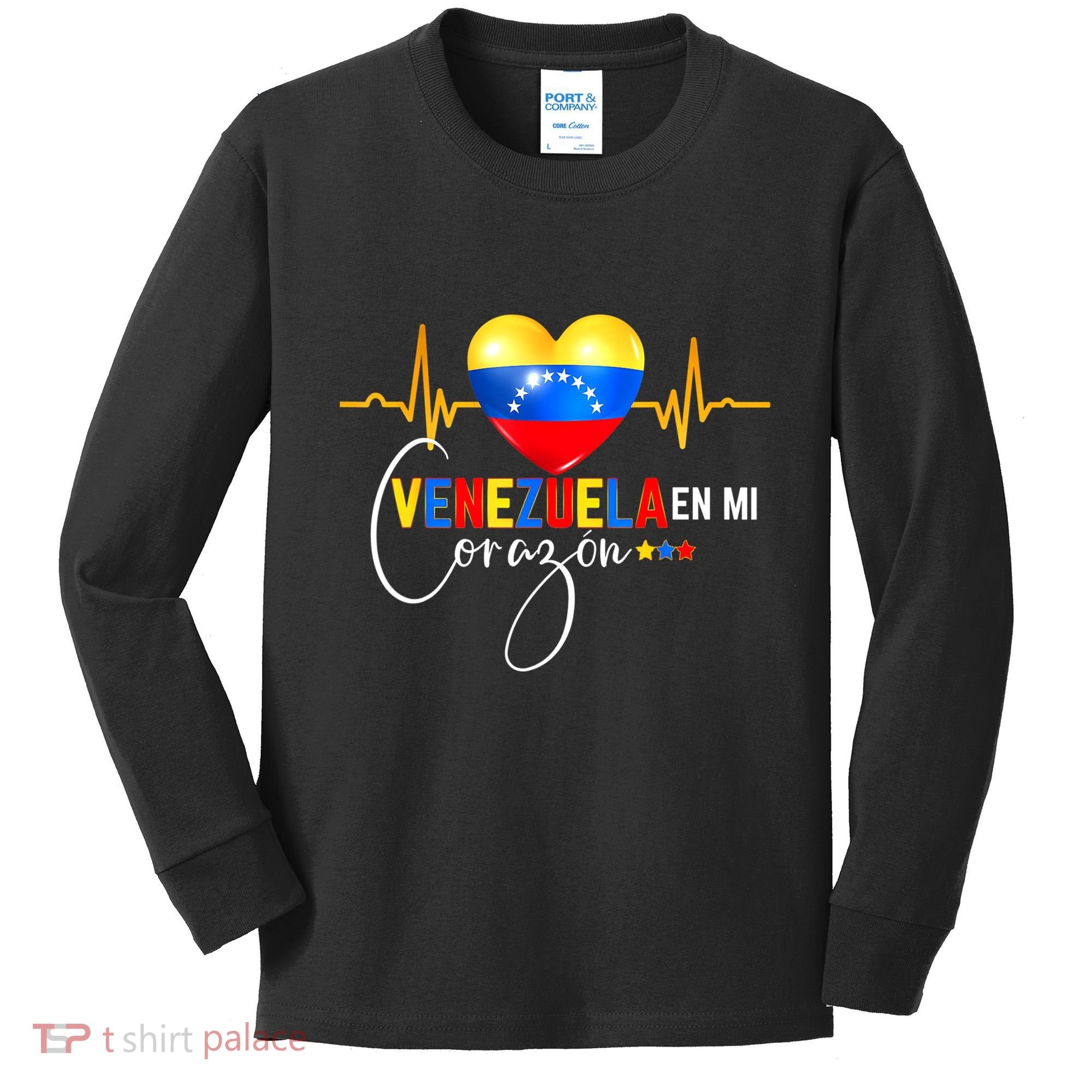 Venezuela En El Corazon Venezuelan Venezuela Flag Latin Kids Long Sleeve Shirt