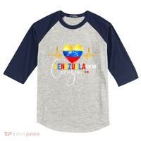 Venezuela En El Corazon Venezuelan Venezuela Flag Latin Kids Colorblock Raglan Jersey thumb 0