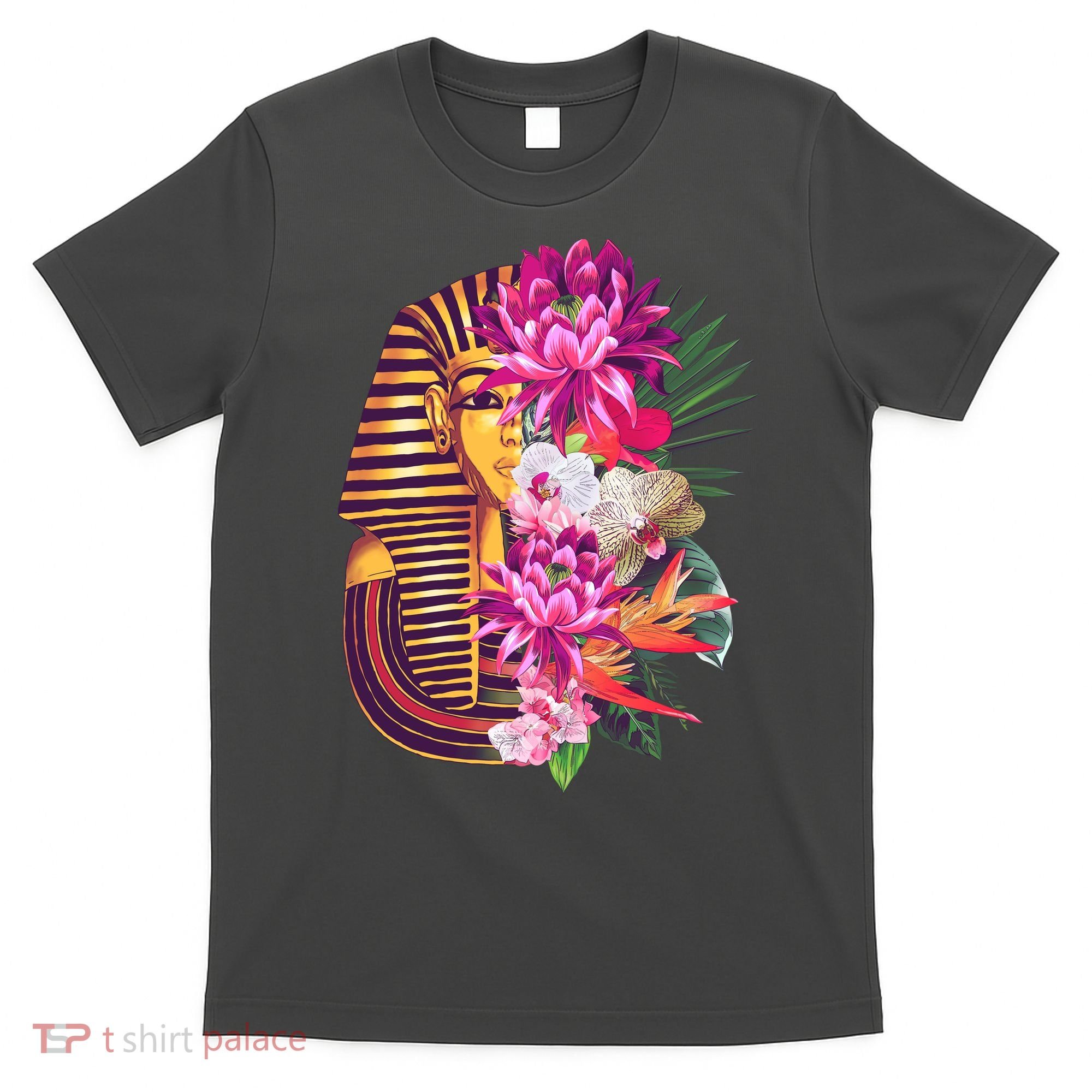 Vintage Exotic Flowers Floral Pharaoh Mask T-Shirt