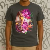 Vintage Exotic Flowers Floral Pharaoh Mask T-Shirt thumb 3