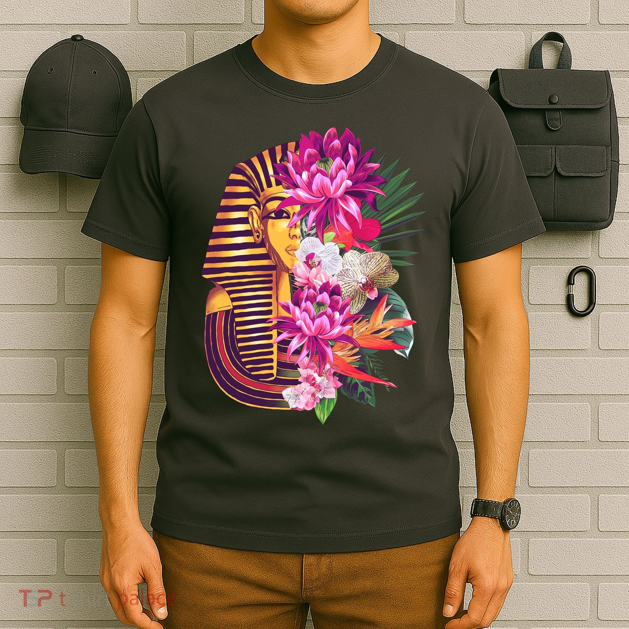 Vintage Exotic Flowers Floral Pharaoh Mask T-Shirt