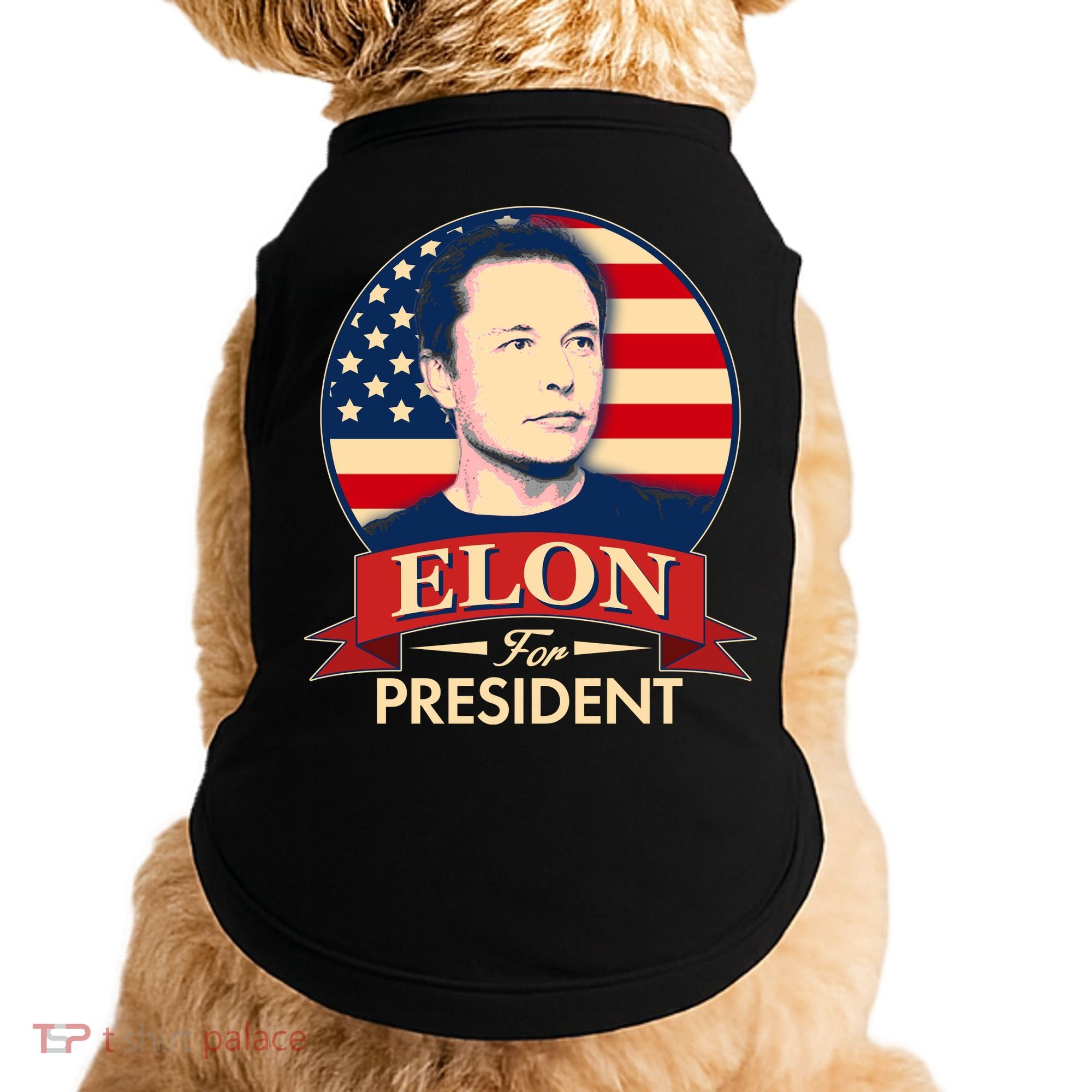 Vote Elon For President Emblem Doggie Tank