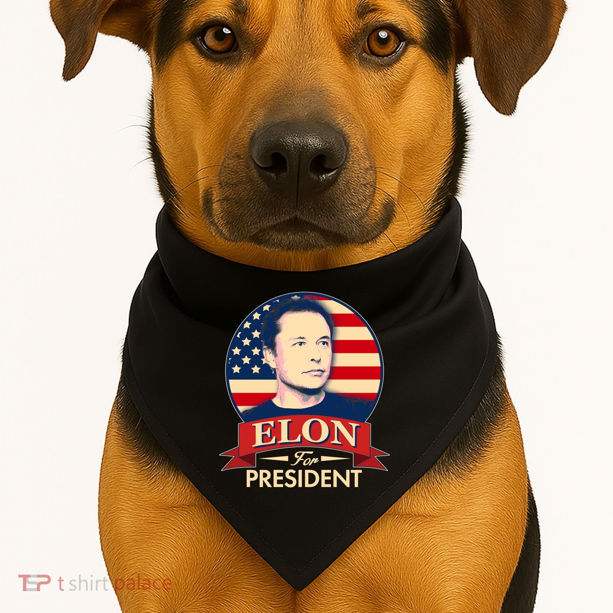 Vote Elon For President Emblem USA-Made Doggie Bandana