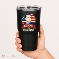 Vote Elon For President Emblem Tumbler thumb 2