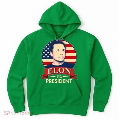 Vote Elon For President Emblem Hoodie