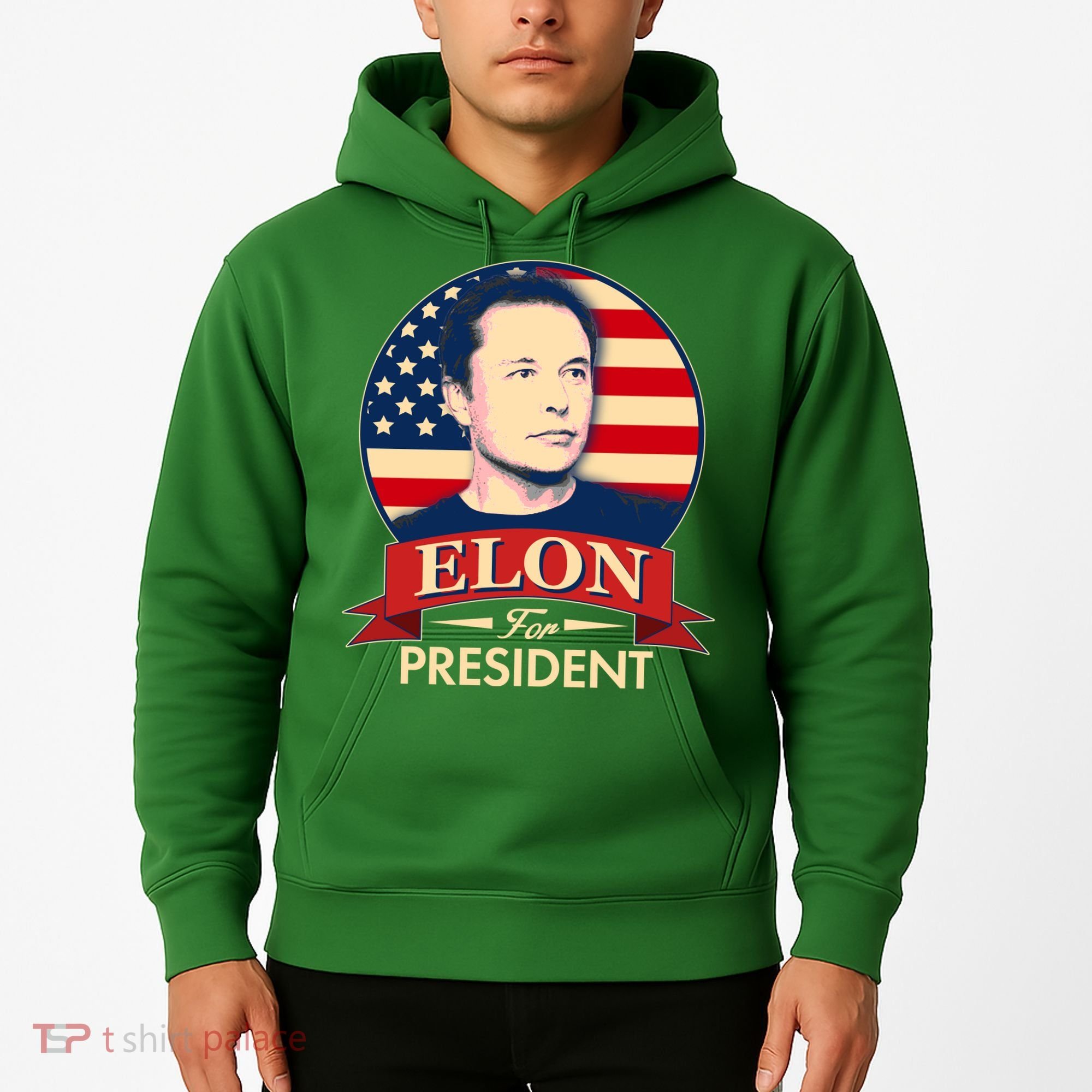 Vote Elon For President Emblem Hoodie