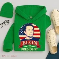 Vote Elon For President Emblem Hoodie thumb 4