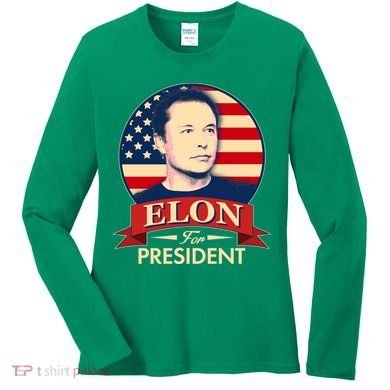 Vote Elon For President Emblem Women's Long Sleeve Shirt