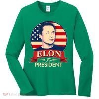 Vote Elon For President Emblem Women's Long Sleeve Shirt thumb 0