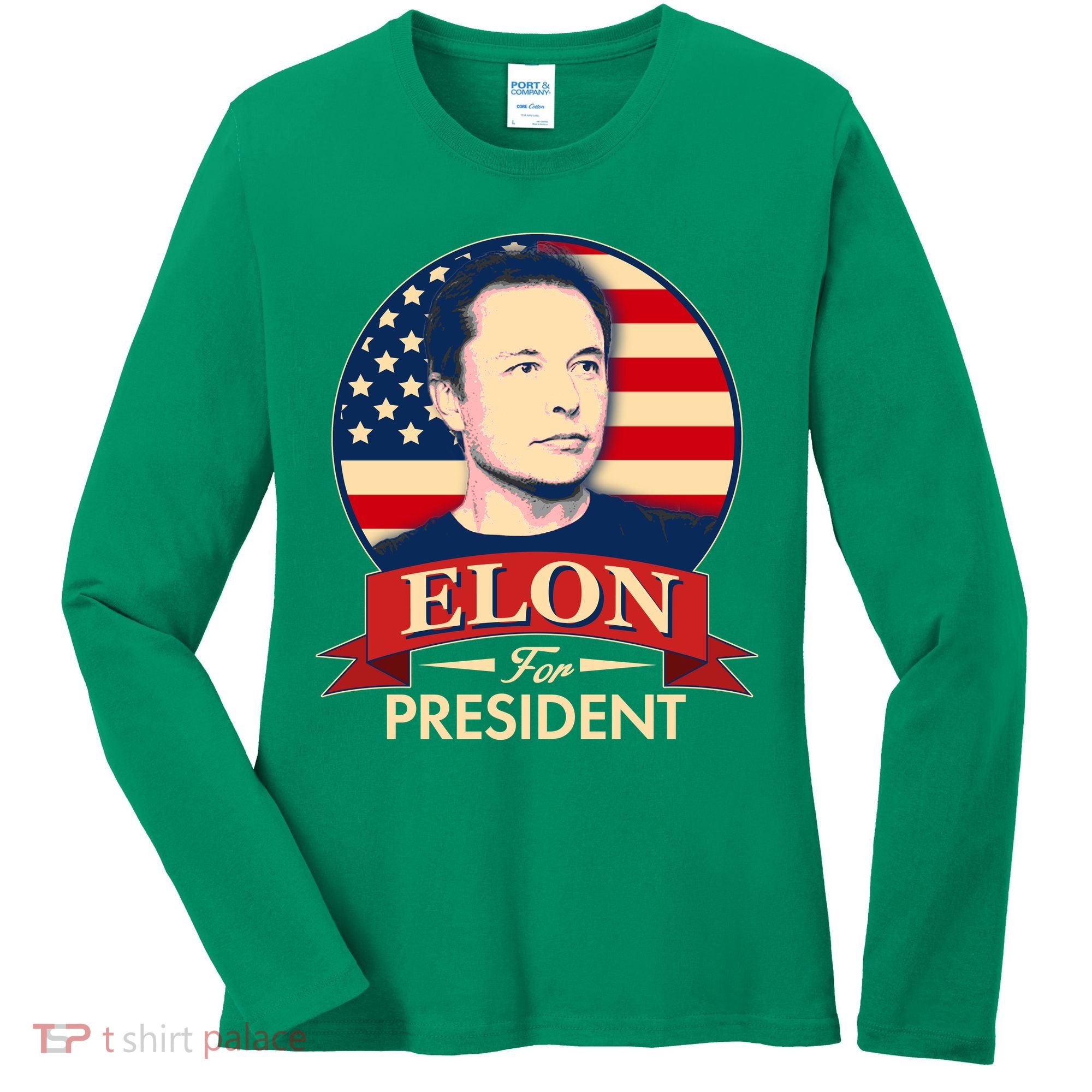Vote Elon For President Emblem Women's Long Sleeve Shirt