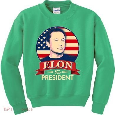 Vote Elon For President Emblem Kids Sweatshirt