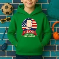 Vote Elon For President Emblem Kids Hoodie thumb 2