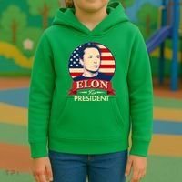Vote Elon For President Emblem Kids Hoodie thumb 3