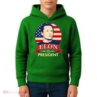 Vote Elon For President Emblem Kids Hoodie thumb 4