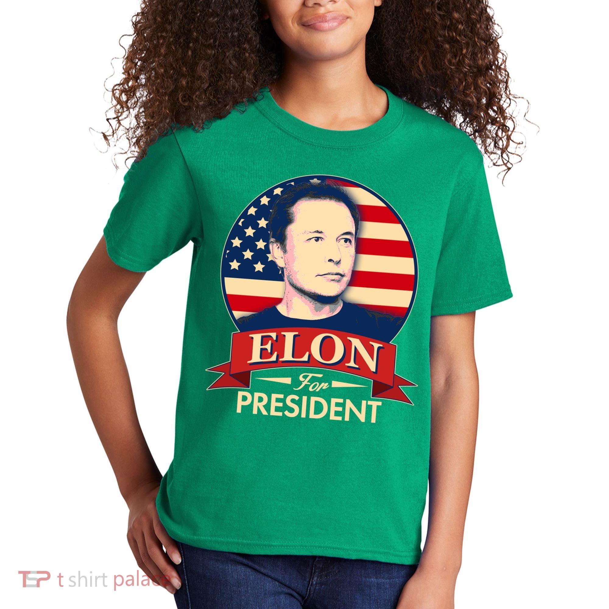 Vote Elon For President Emblem Kids T-Shirt
