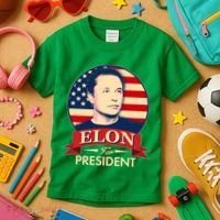 Vote Elon For President Emblem Kids T-Shirt thumb 3