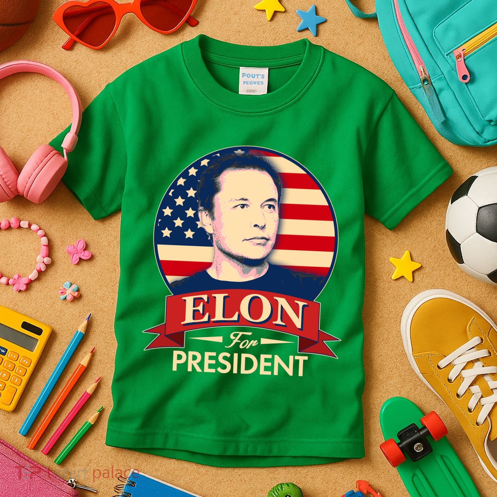 Vote Elon For President Emblem Kids T-Shirt