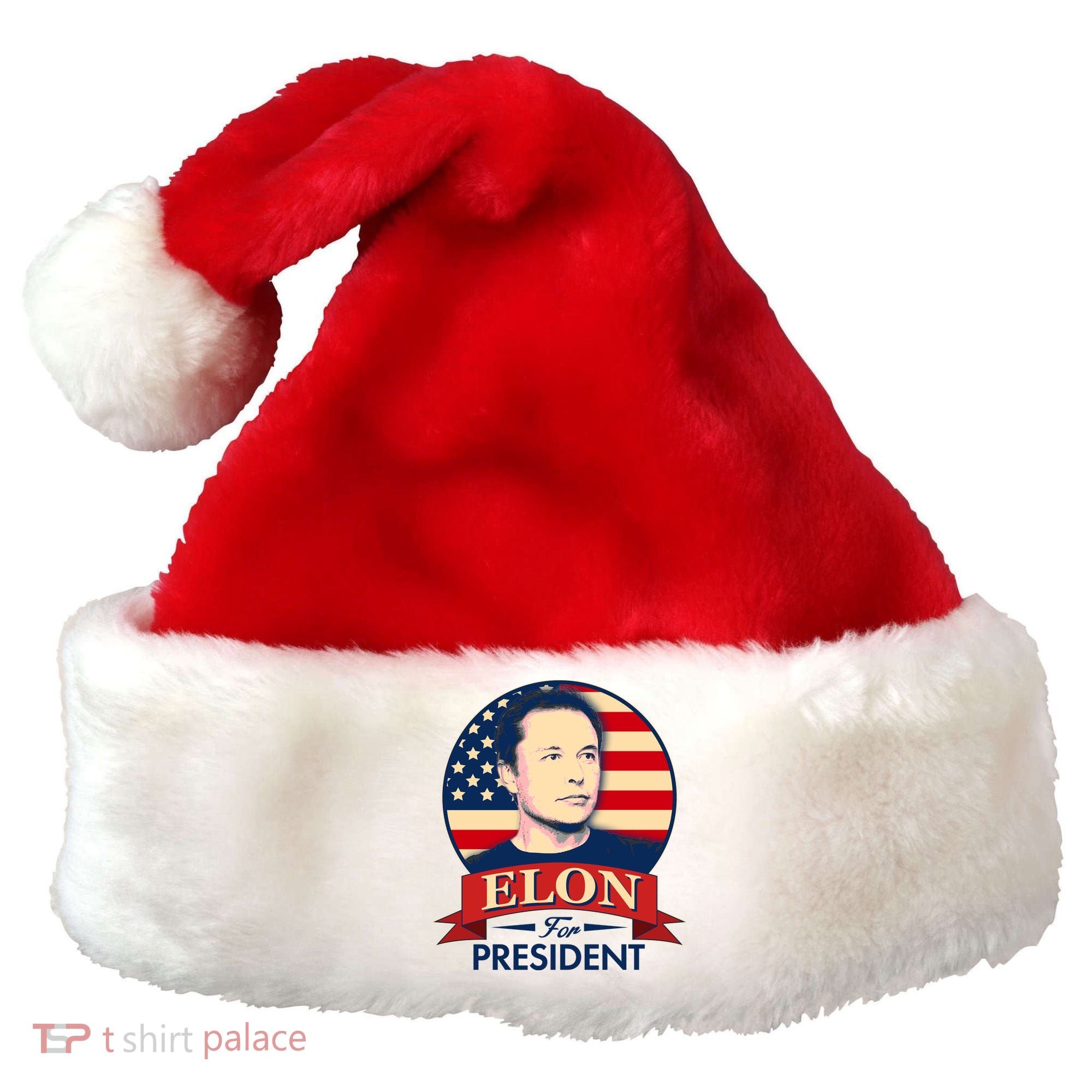 Vote Elon For President Emblem Santa Hat
