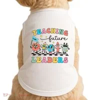 Vintage Educating Future Leaders Cool Teacher Doggie Tank thumb 0