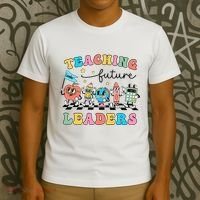 Vintage Educating Future Leaders Cool Teacher T-Shirt thumb 3