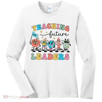 Vintage Educating Future Leaders Cool Teacher Women's Long Sleeve Shirt