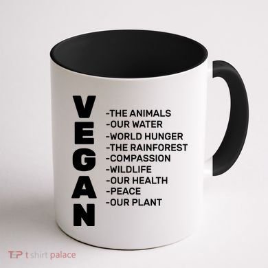 Vegan Because Of Life Coffee Mug back